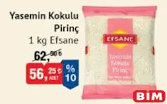 EFSANE YASEMİN KOKULU PİRİNÇ 1 KG fiyat ve kampanya bilgisi